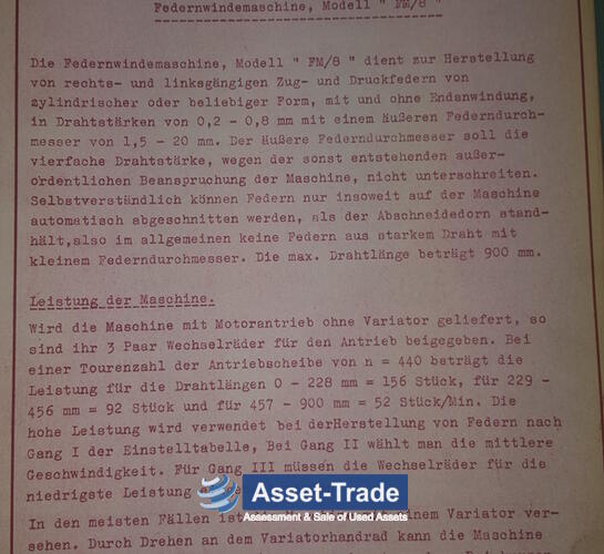 Gebrauchte WAFIOS FM 8 Federwindemaschinen | Asset-Trade